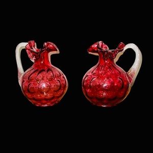 FENTON CRANBERRY GLASS Pitchers set of 2